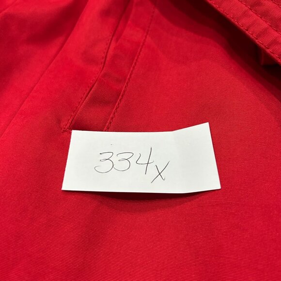 Isaac Mizrahi Double-Breasted Trench Coat Belt Adjustable Cuffs Red Sz L Elegant - Picture 9 of 10